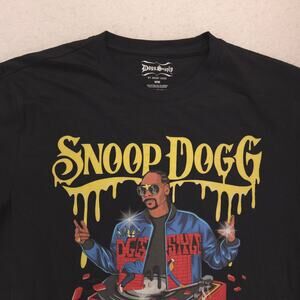 Snoop Dogg Rap Graphic Short Sleeve Crew Neck Shirt Mens Size Medium M Black